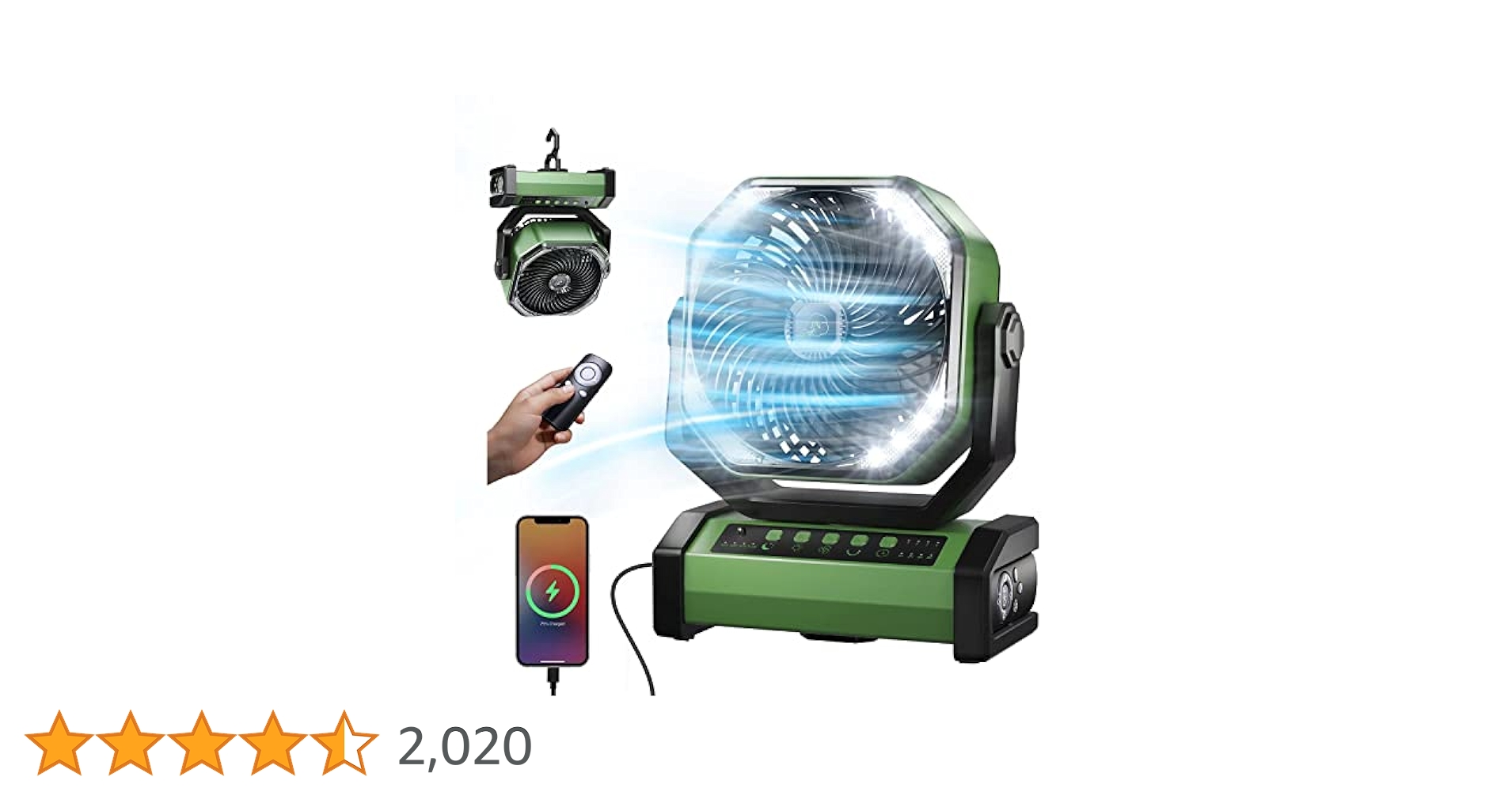 Amazon.co.jp : キャンプ 扇風機 20000mAh大容量 最大60時間連続